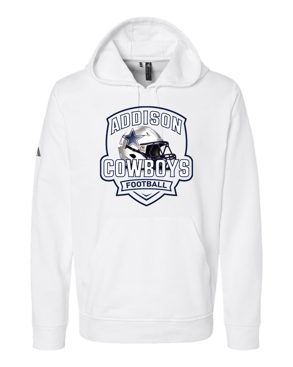 Adidas - Unisex Fleece Hooded White Sweatshirt