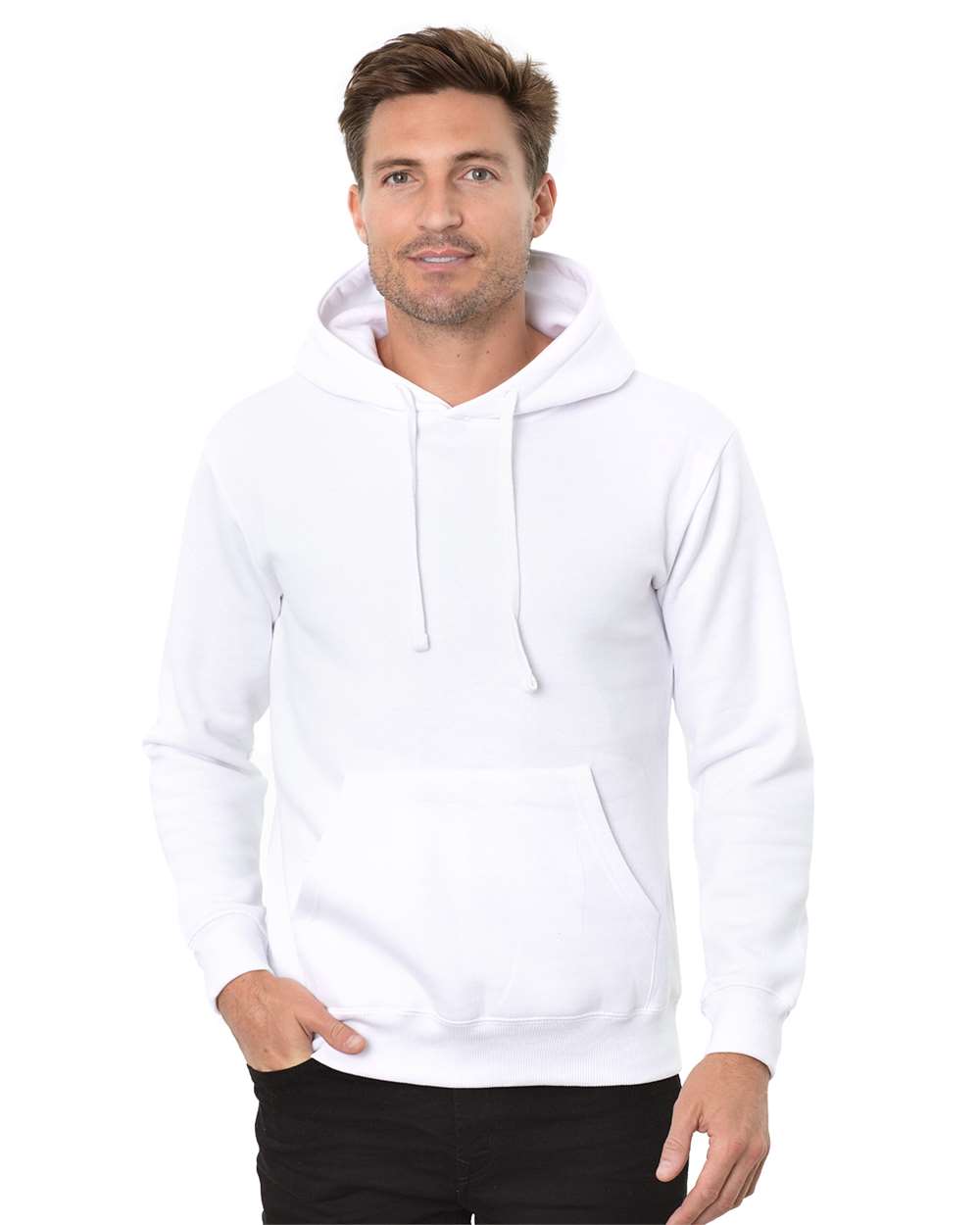 Threadfast - Unisex Epic Fleece Pullover Hooded White Sweatshirt