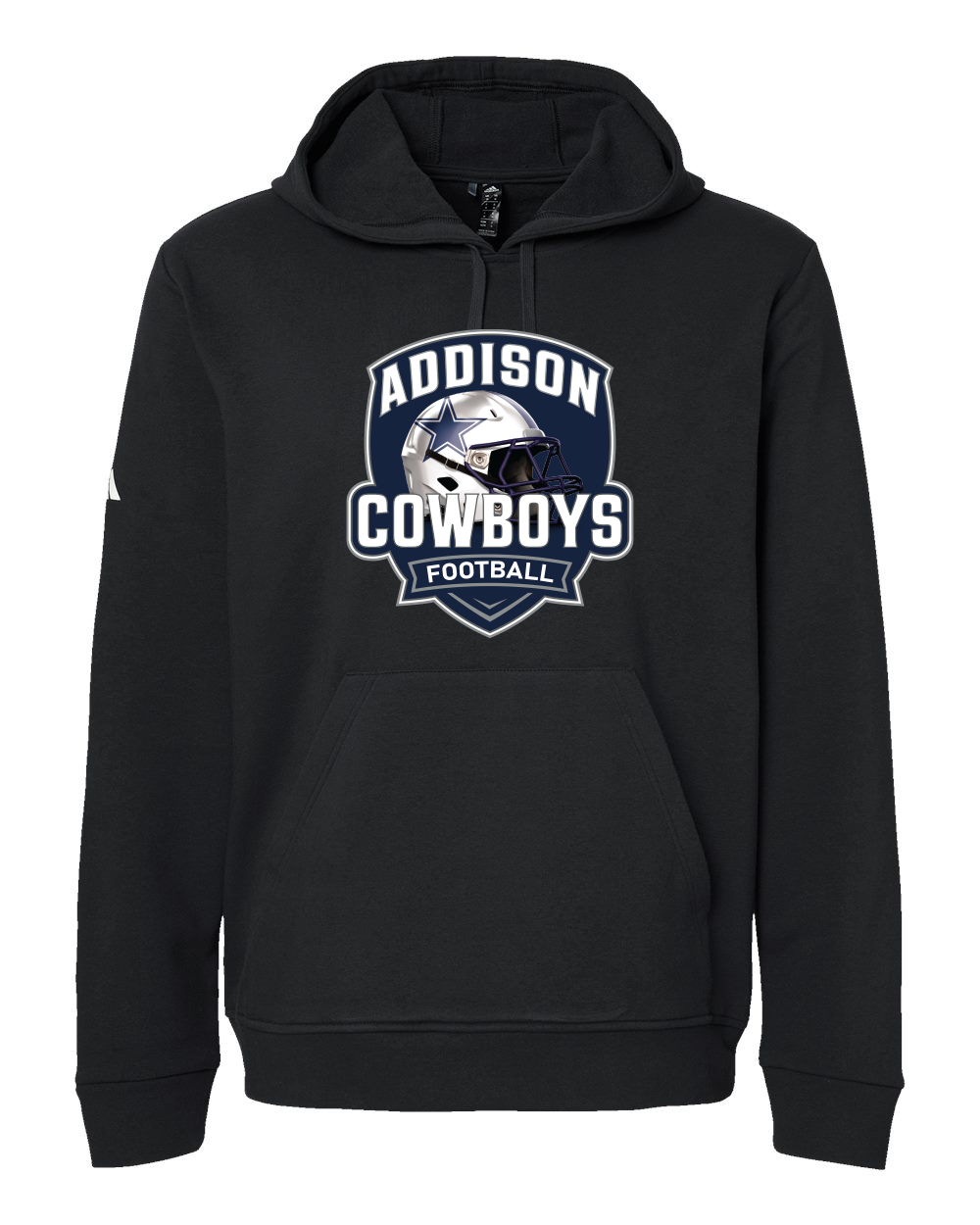 Adidas - Unisex Fleece Hooded Black Sweatshirt