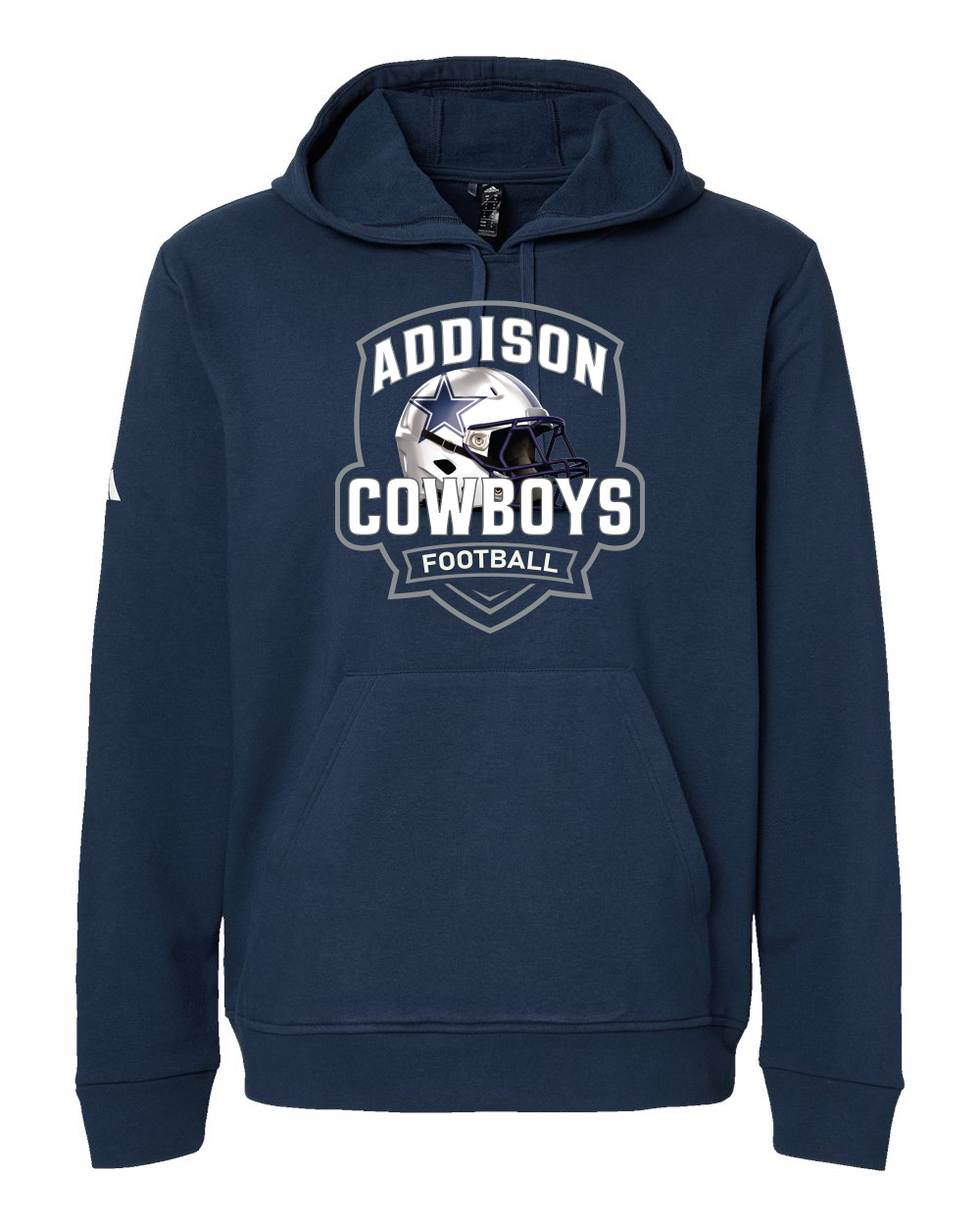 Adidas - Unisex Fleece Hooded Black Sweatshirt