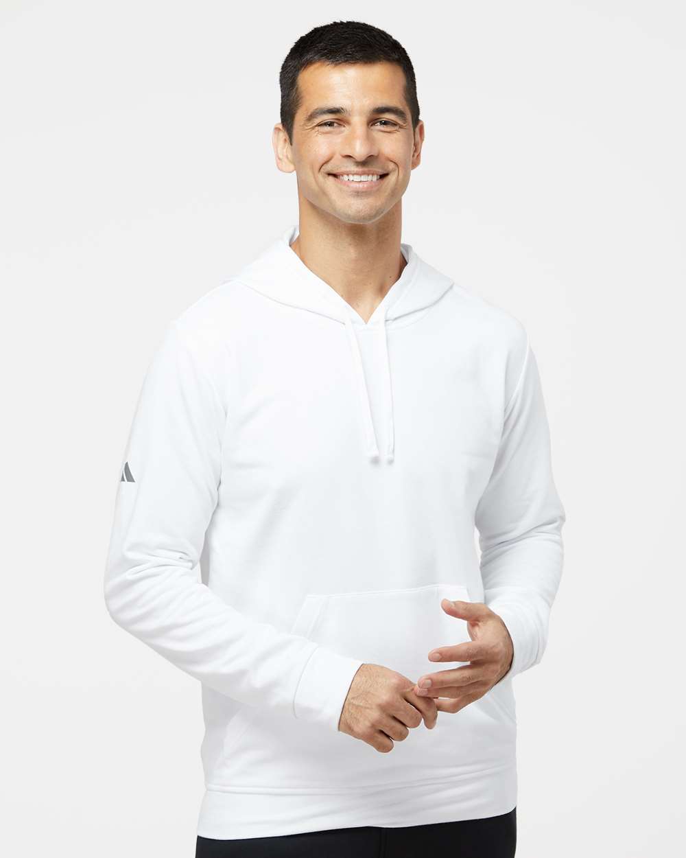 Adidas - Unisex Fleece Hooded White Sweatshirt